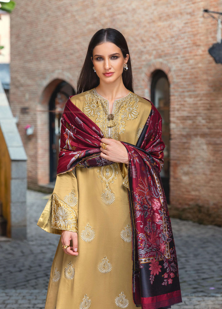 Mushq Broadway Under the Tuscan Sun Embroidered Herringbone Suits Unstitched 3 Piece MQ25BT D-10 Sunlit Siena - Winter Collection