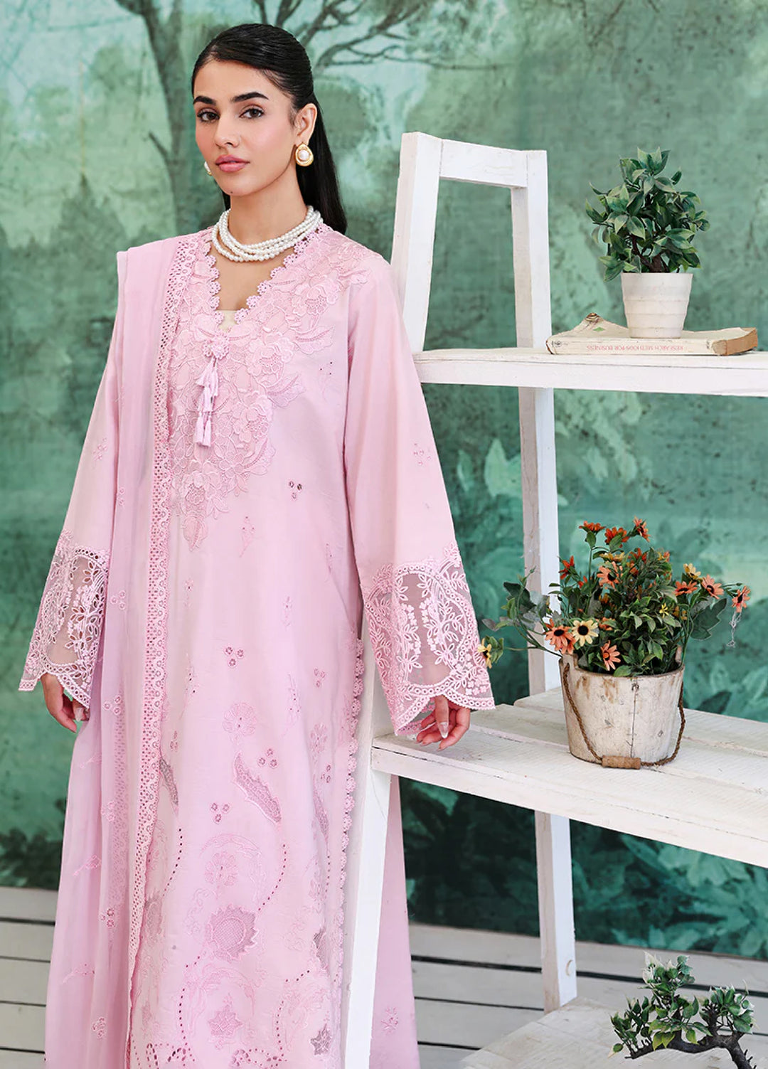 Veil of Summer by Roheenaz Unstitched Embroidered Luxury Lawn 3 Piece Suit RN26UVS 406 AURORA LIGHT - Eid Collection