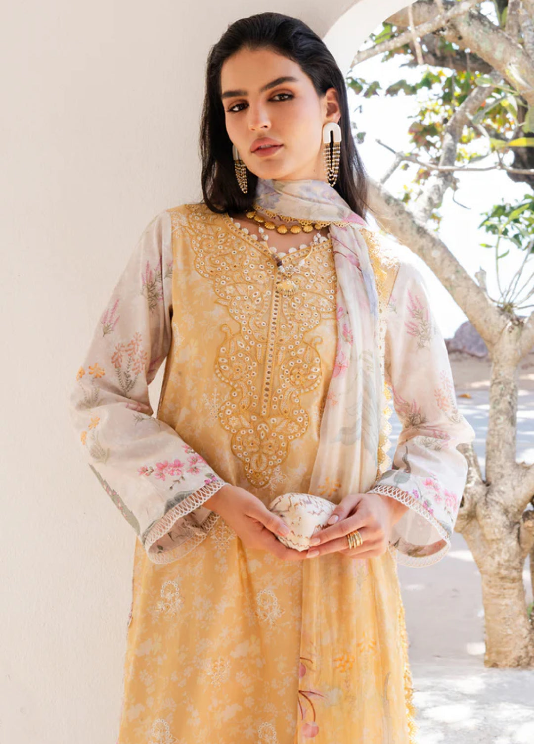 Shezlin Chikankari by Aabyaan Unstitched Embroidered Lawn 3 Piece Suit ABY26USC AZ-10 NURAYA - Summer Collection