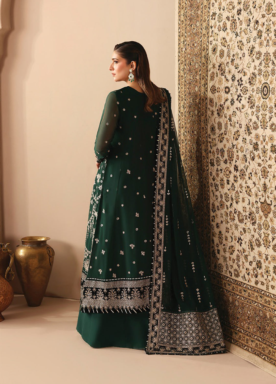 Neorah by Xenia Formals Unstitched Chiffon Embroidered 3 Piece Suit XE26UN D-5 QAIFA - Festive Collection