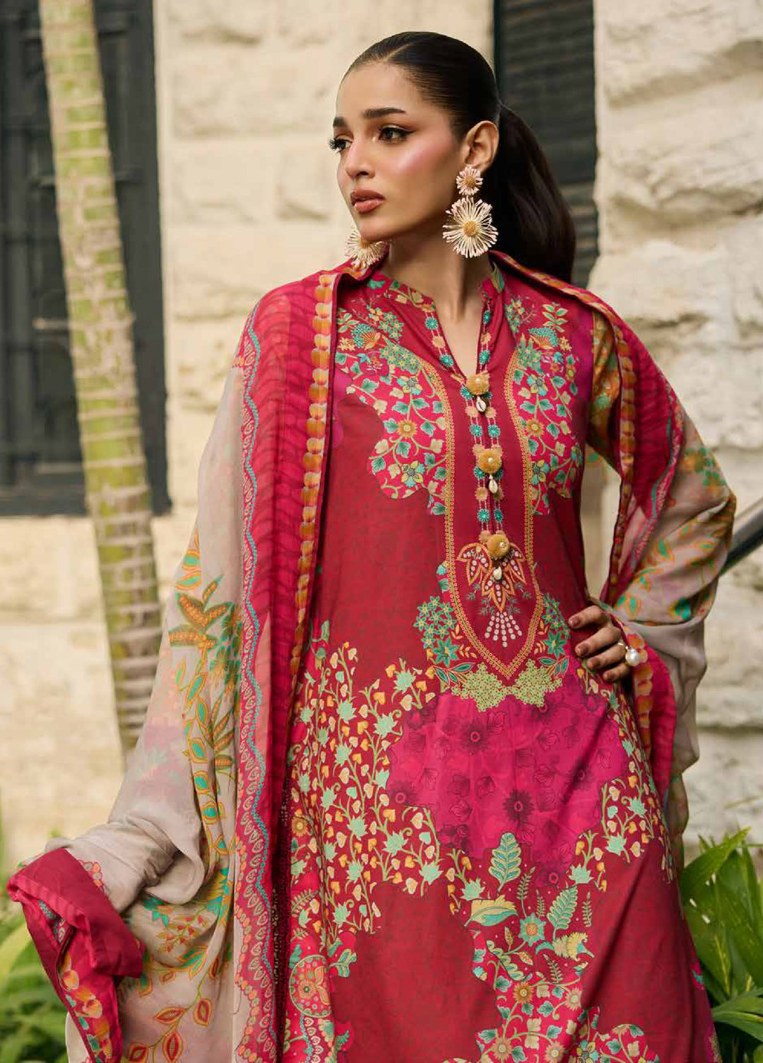C Prints by Charizma Unstitched Printed Lawn 3 Piece Suit CHR26ULP CP6-16 - Summer Collection
