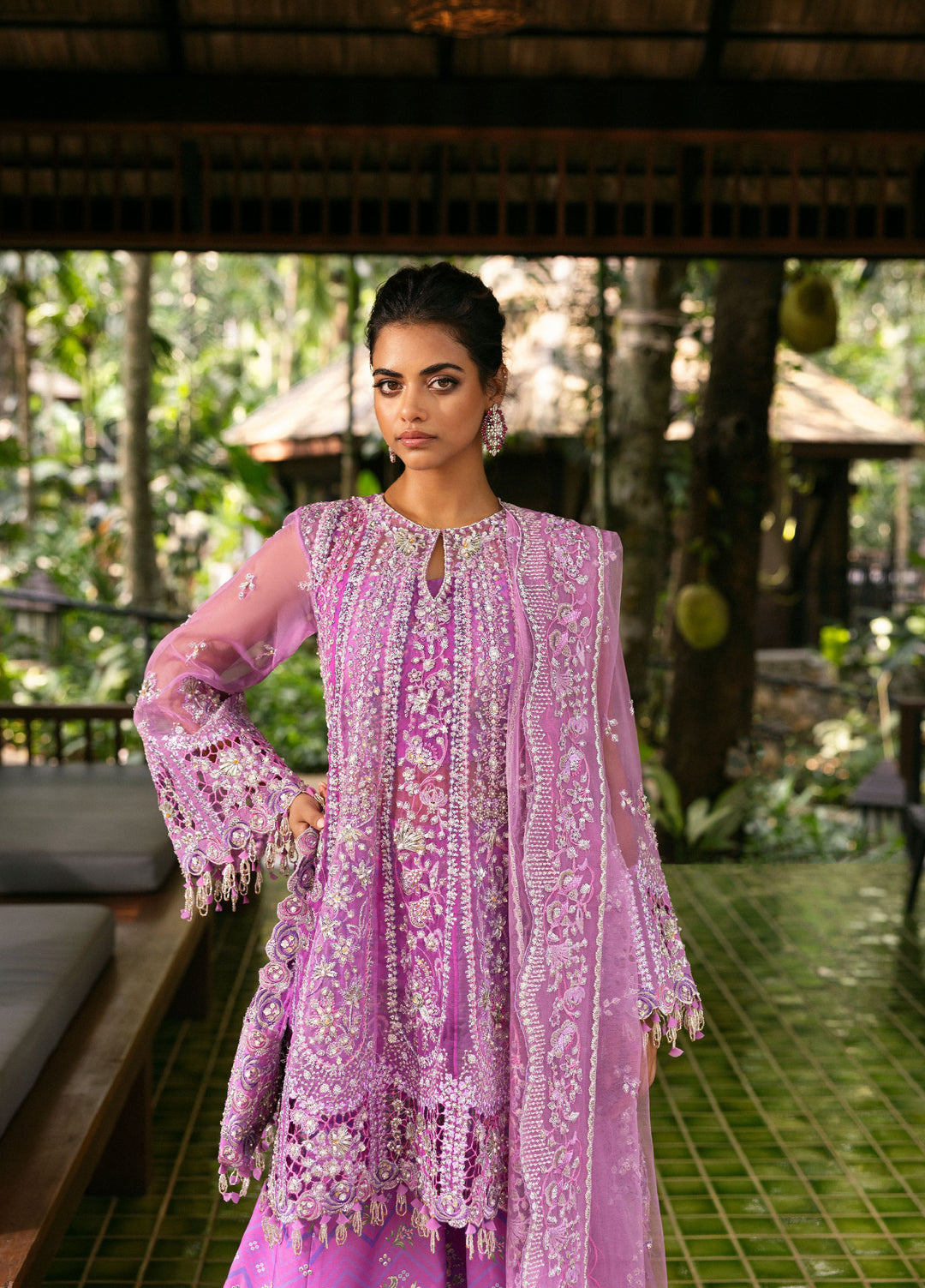 Saira Rizwan Unstitched Organza Embroidered Suits 3 Piece SR25UF SRF25-07 Liyana - Festive Collection