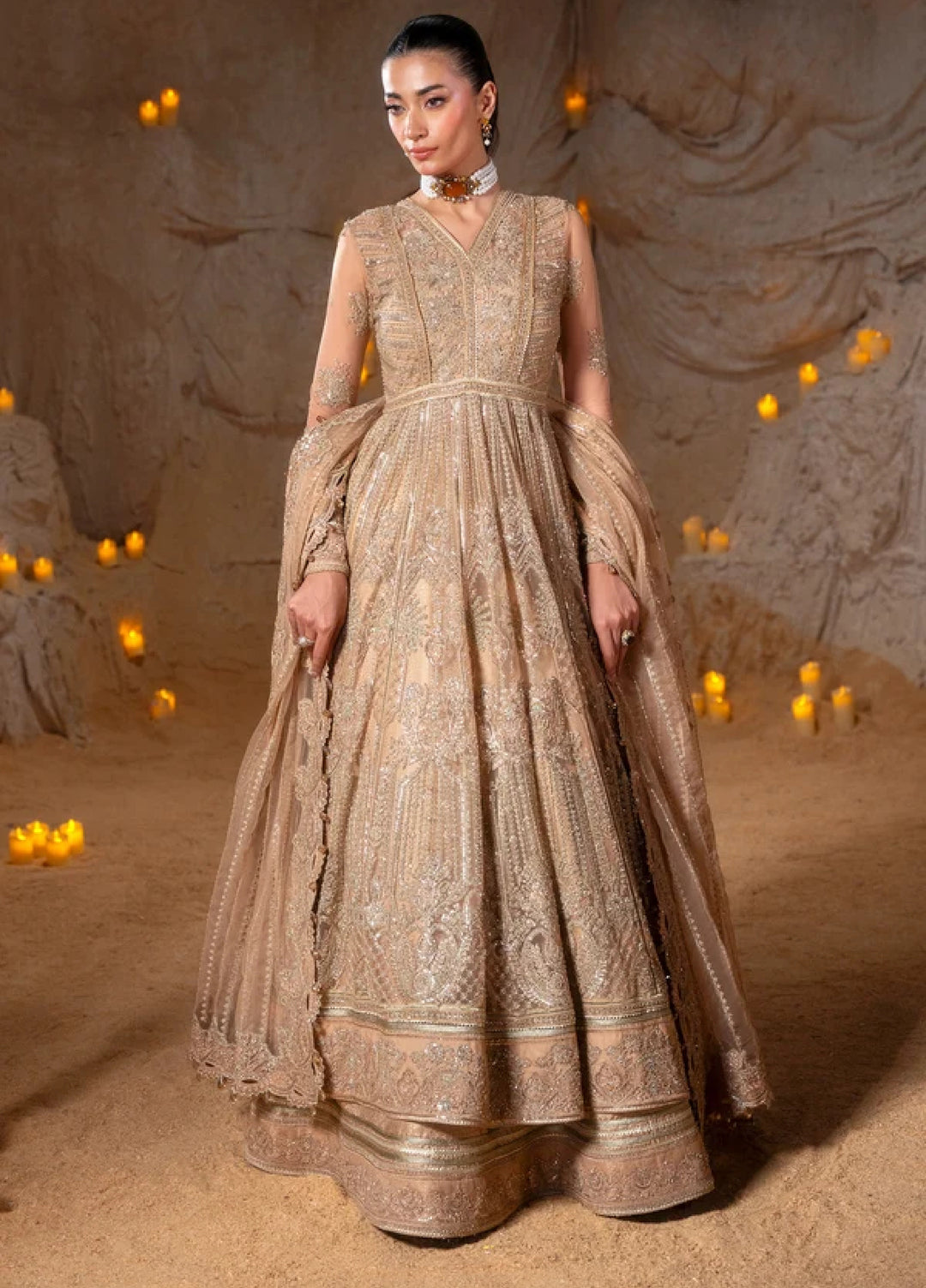 Blink by Zarizaa Unstitched Embroidered NET 3 Piece Suit ZB07-3UNE01B-2509 BIJOU - Wedding Collection