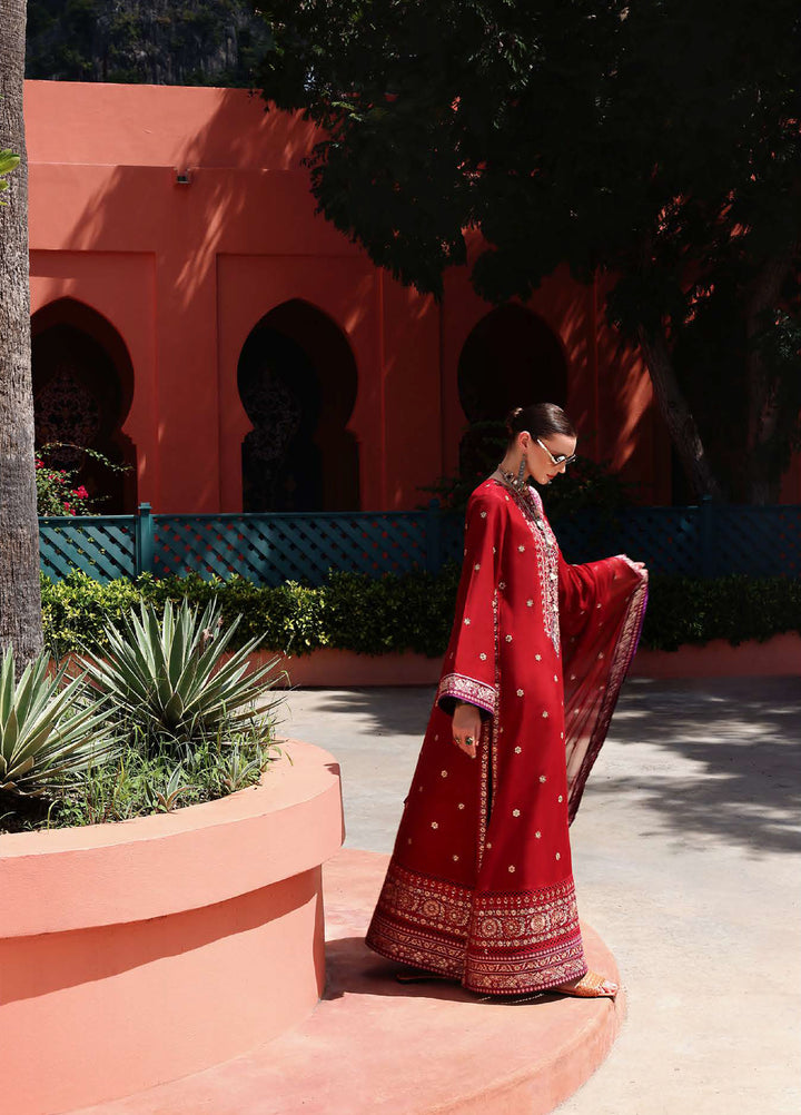 Nuvera Hemline by Mushq Unstitched Raw Silk Embroidered 3 Piece Suit MU26UNH D-7 Agatha - Festive Collection