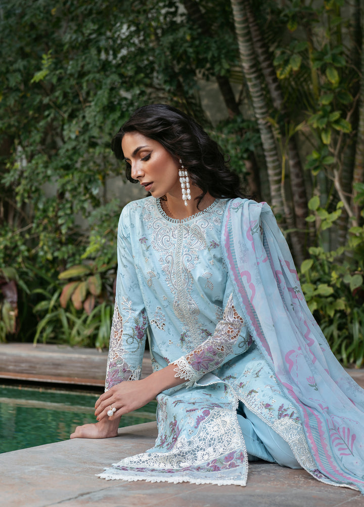 Florent Unstitched Embroidered Luxury Lawn 3 Piece Suit FL26FLL FZ-2B - Eid Collection