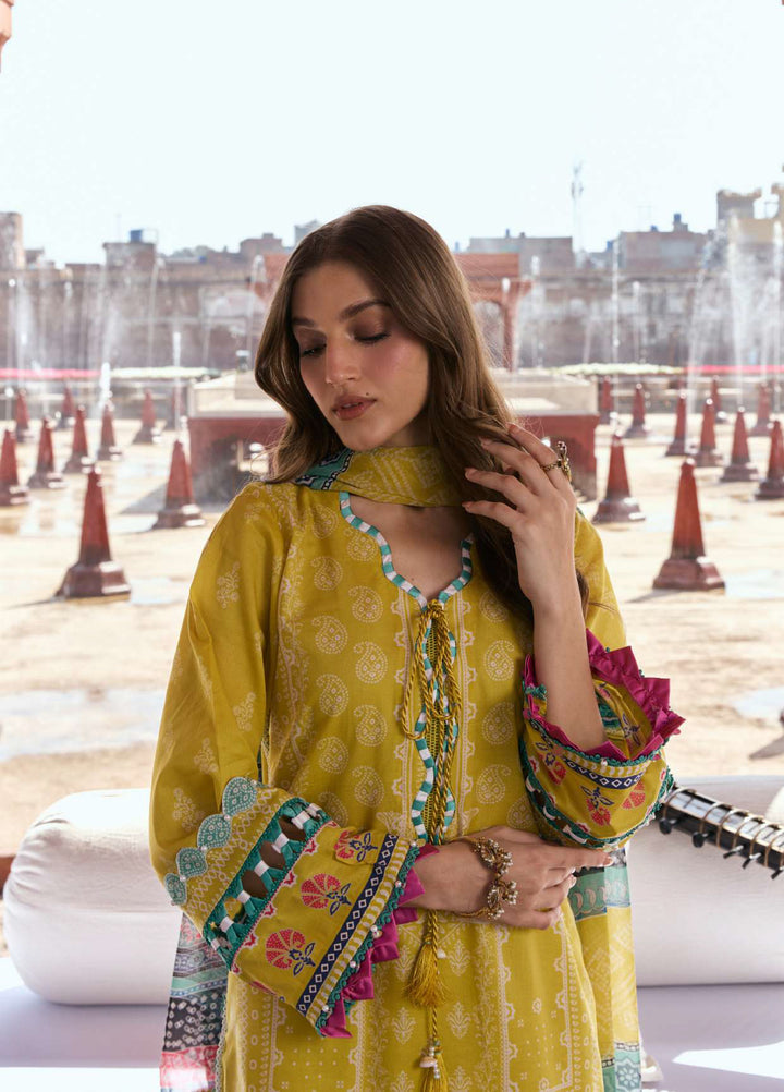 Angan by Kahf Unstitched Printed Lawn 3 Piece Suit KHF26ULA ZARAFSHAN KPS-8A - Festive Collection