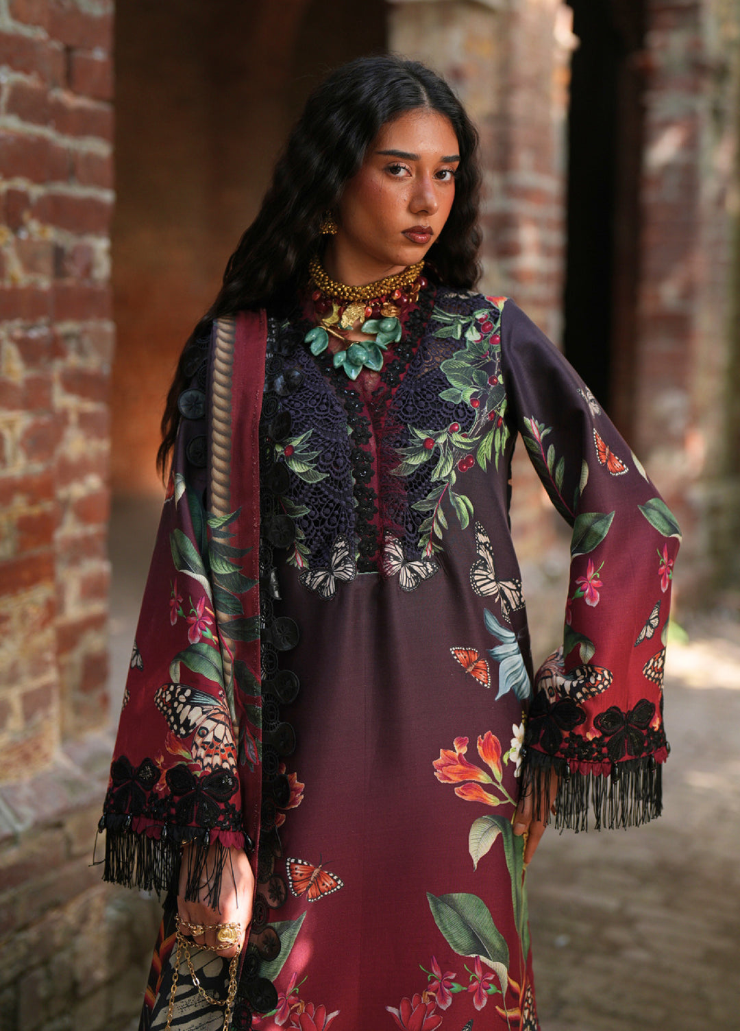 AJR Sard Shaam Embroidered Unstitched Khaddar Suits 3 Piece AJR25SS AJRW-06 AARAISH - Winter Collection