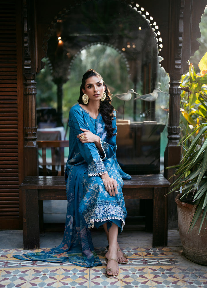 Florent Unstitched Embroidered Luxury Lawn 3 Piece Suit FL26FLL FZ-2A - Eid Collection