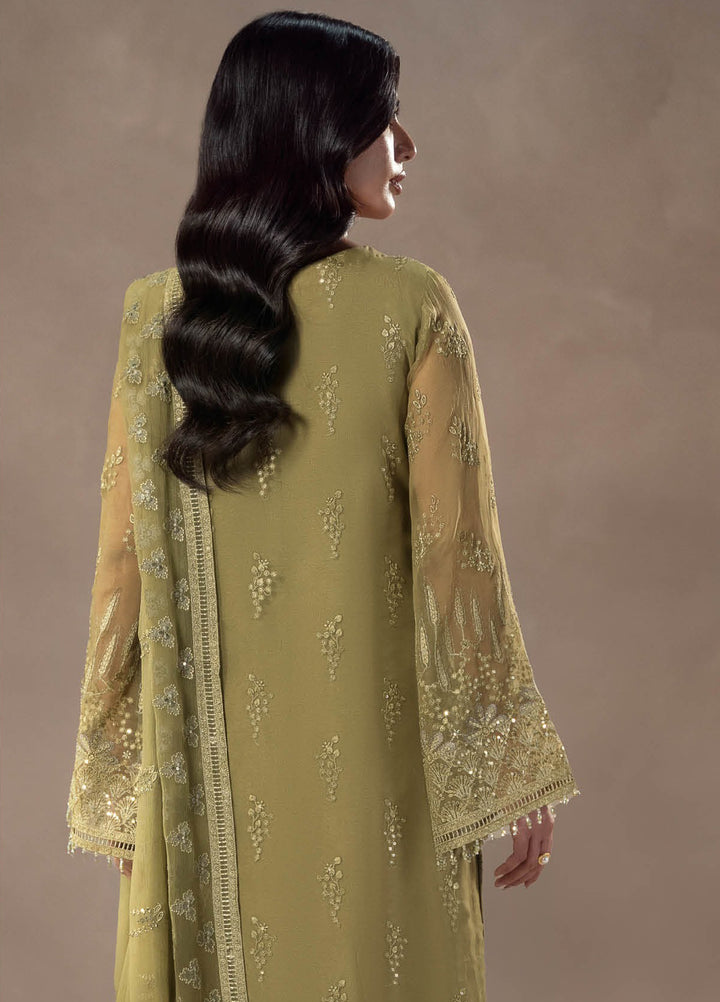 Afsanah by Lavish Premium Unstitched Chiffon Embroidered Suits 3 Piece LV25AC SAGE EMPRESS-05 - Festive Collection