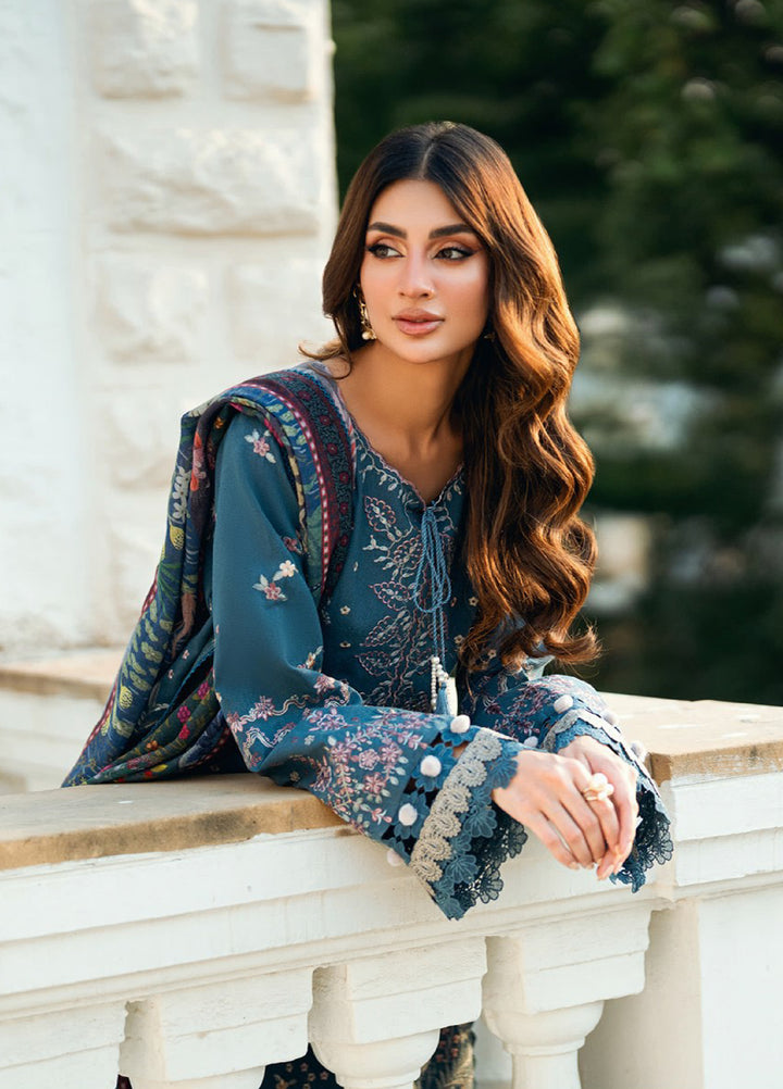 Florent Serenity Embroidered Woolen Shawls Unstitched Karandi Suits 3 Piece FL25WS FL-6A - Winter Collection