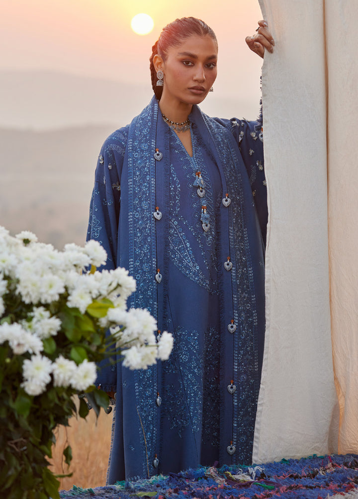 Zaha by Khadija Shah Unstitched Karandi Embroidered Suits 3 Piece ZL25KW SCHEREZADE ZW25-08 - Winter Collection