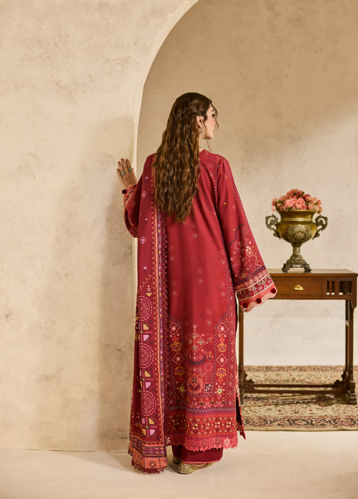 Zync by Florent One Nation Unstitched Khaddar Embroidered Suits 3 Piece FL25ON FL-4A - Winter Collection