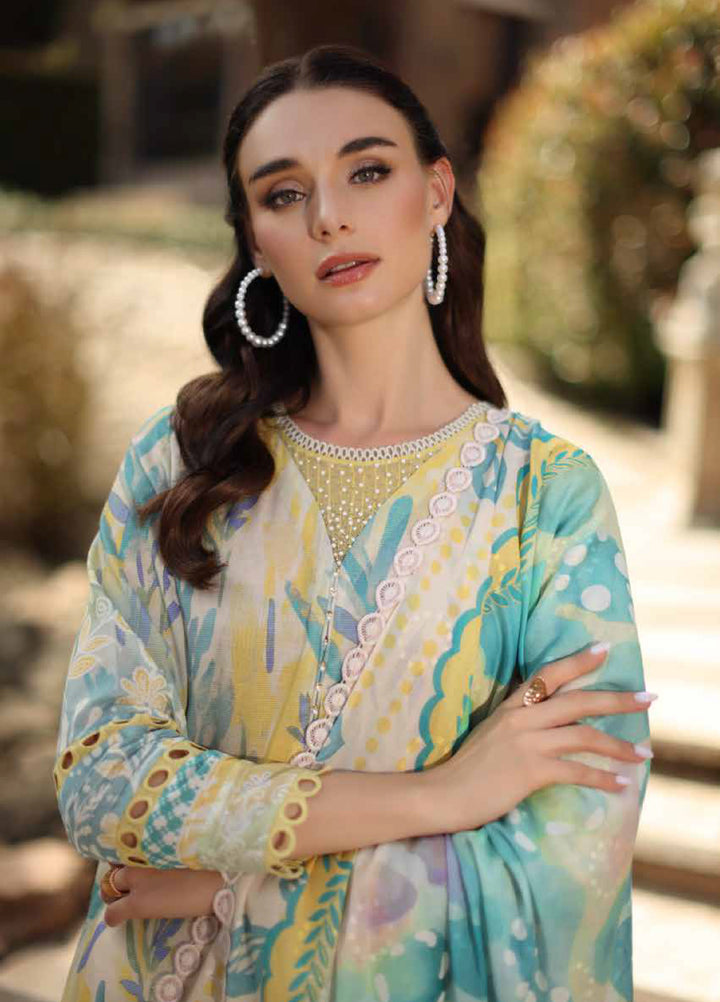 Signature Prints by Nureh Unstitched Printed Lawn Zari 3 Piece Suit NU26USLZ SP-206 - Summer Collection