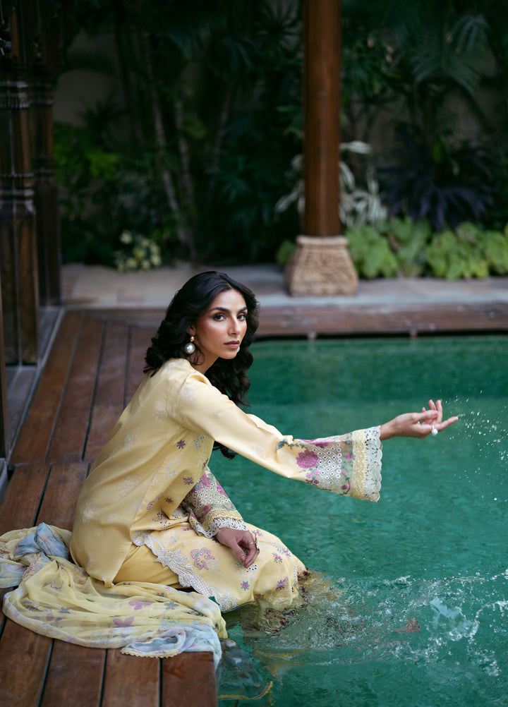 Florent Unstitched Embroidered Luxury Lawn 3 Piece Suit FL26FLL FZ-5A - Eid Collection