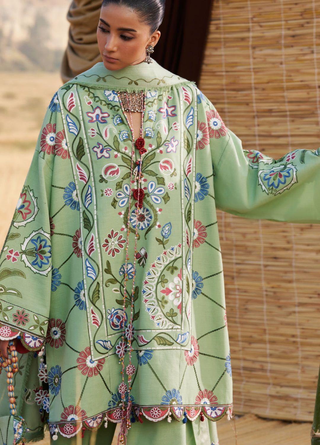 Zaha by Khadija Shah Unstitched Khaddar Embroidered Suits 3 Piece ZL25KW NARMEEN ZW25-03 - Winter Collection