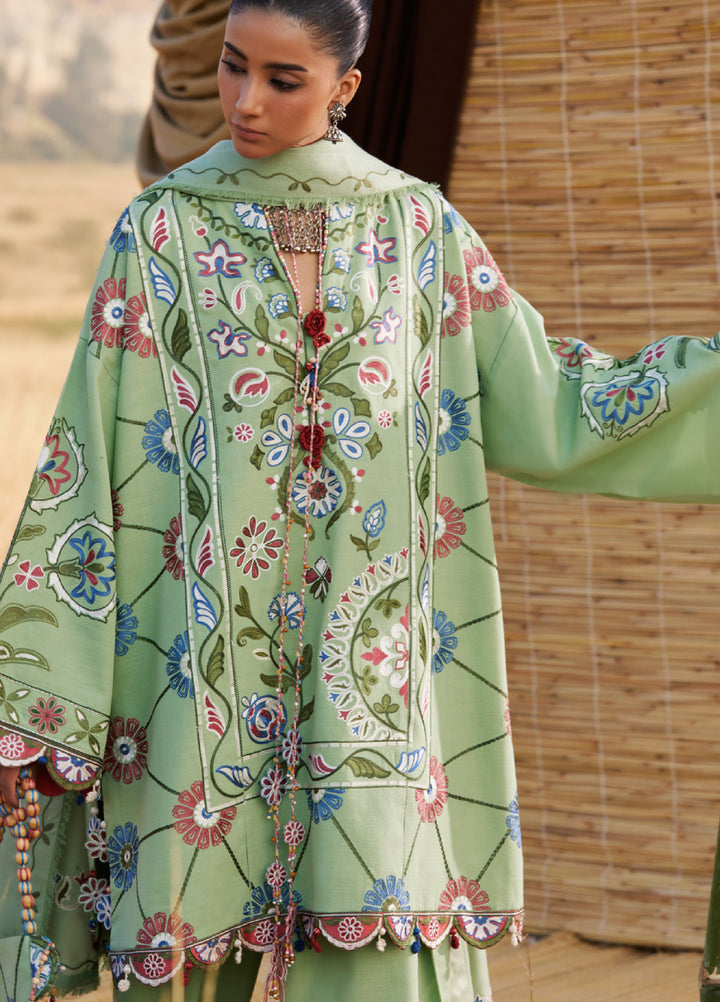 Zaha by Khadija Shah Unstitched Khaddar Embroidered Suits 3 Piece ZL25KW NARMEEN ZW25-03 - Winter Collection