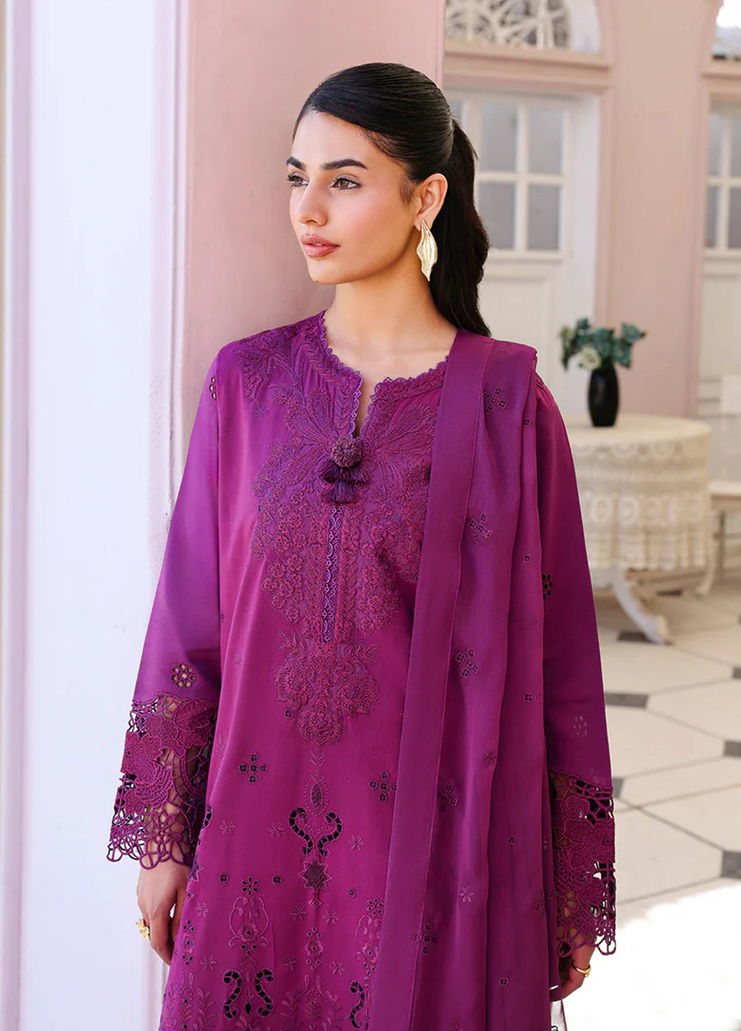 Veil of Summer by Roheenaz Unstitched Embroidered Luxury Lawn 3 Piece Suit RN26UVS 408 ELAN BLOOM - Eid Collection