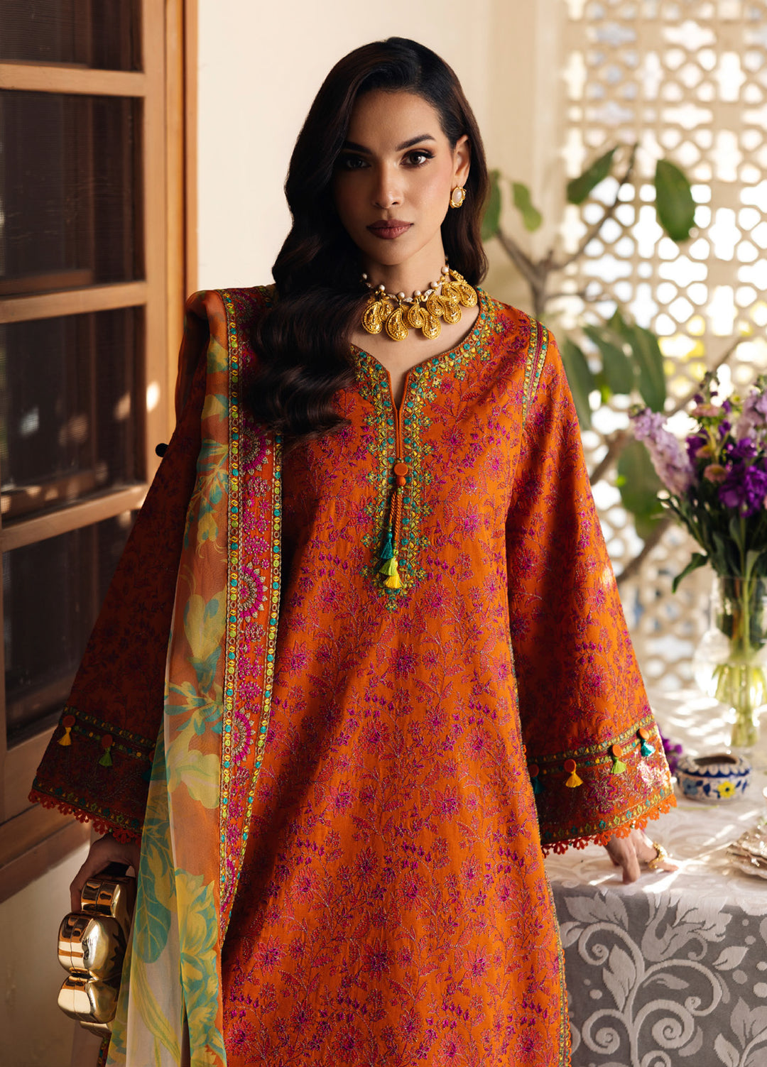 Charizma Unstitched Embroidered Luxury Lawn 3 Piece Suit CHR26ULL ED6-03 - Eid Collection