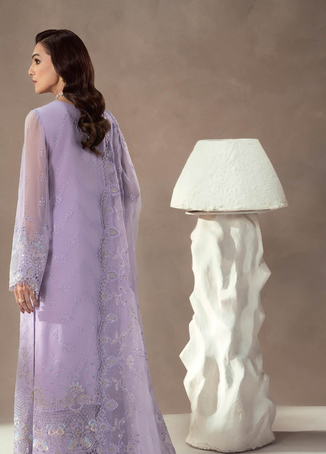 Afsanah by Lavish Premium Unstitched Chiffon Embroidered Suits 3 Piece LV25AC LILAC REVERIE-06 - Festive Collection
