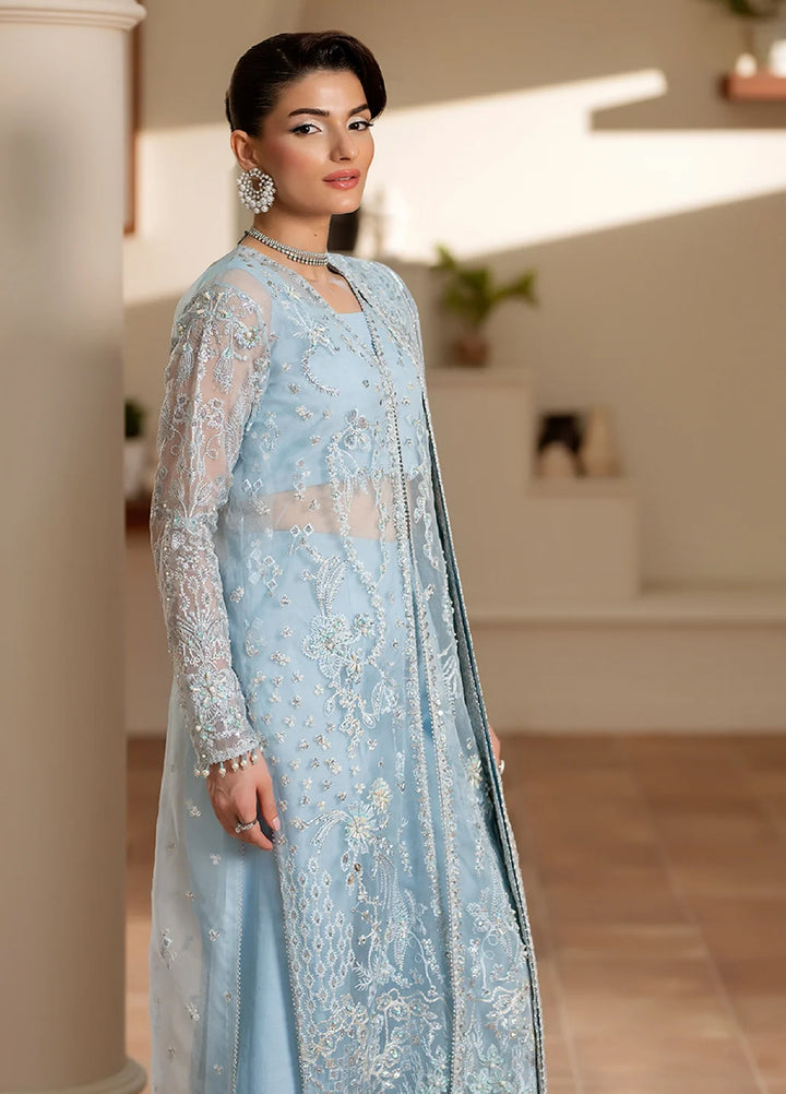 Yashfa Unstitched Hand Work Organza 4 Piece Suit ZINNIA - Wedding Collection