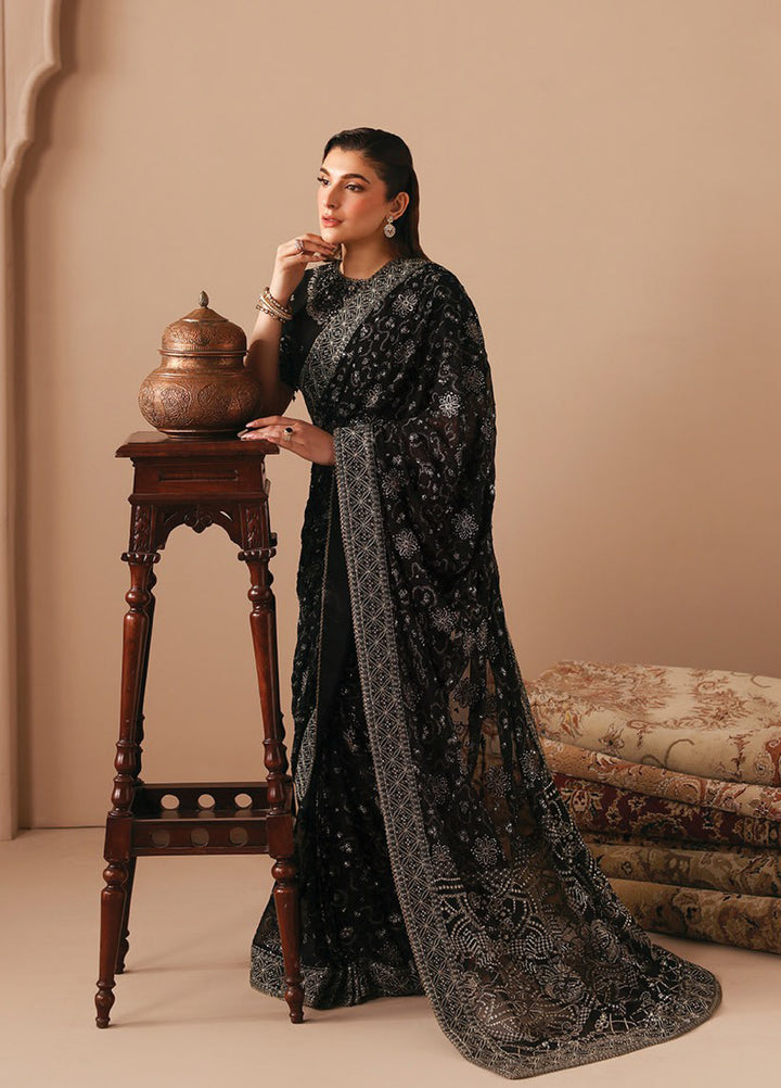 Neorah by Xenia Formals Unstitched Raw Silk Embroidered Saree XE26UN D-10 QAILAH - Festive Collection