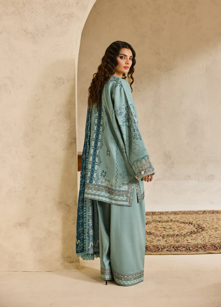 Zync by Florent One Nation Unstitched Khaddar Embroidered Suits 3 Piece FL25ON FL-3B - Winter Collection