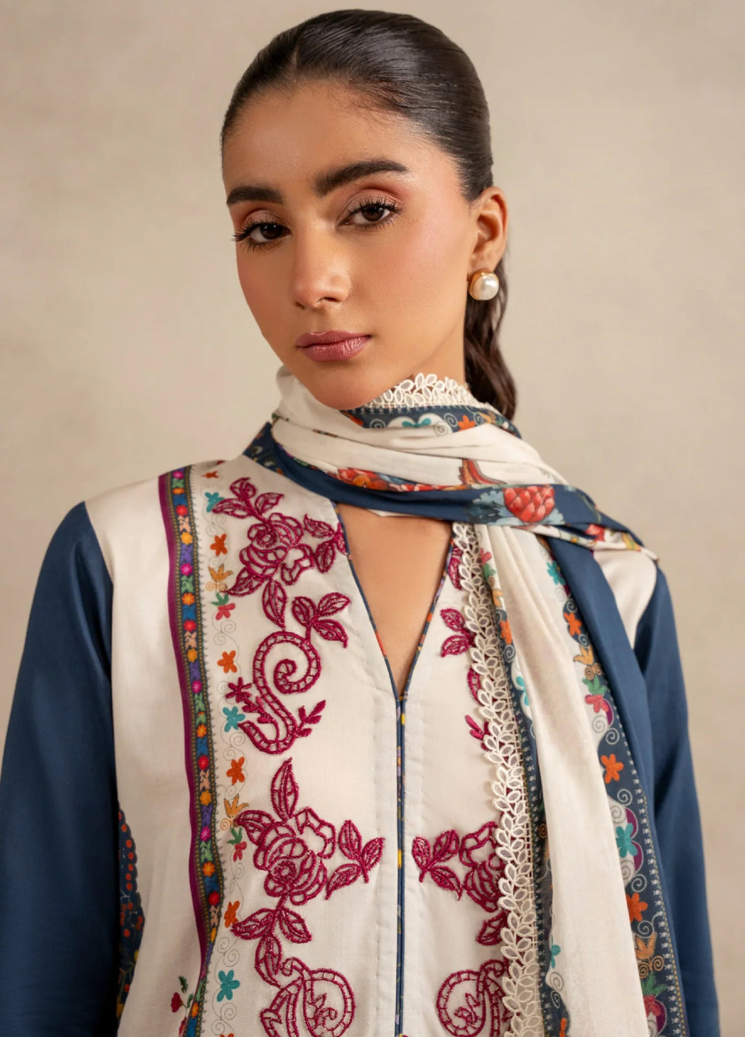 Meraki by Asifa and Nabeel Unstitched Embroidered Lawn 3 Pcs Suit AN26UM MSSL-10 Saffron Soul - Summer