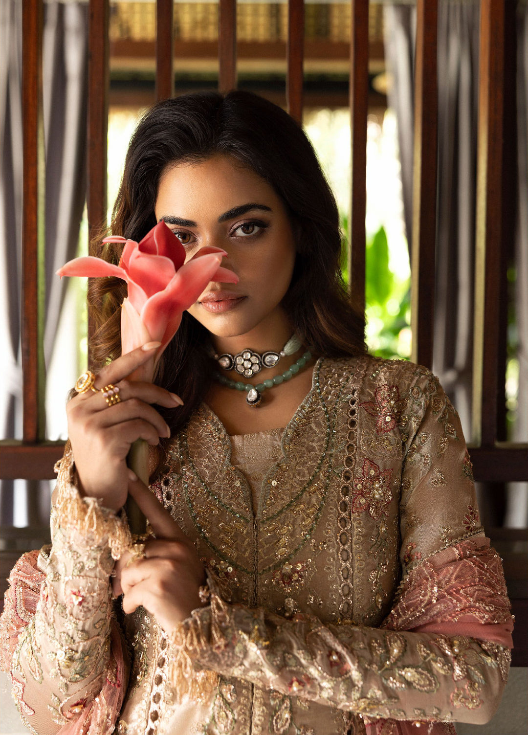 Saira Rizwan Unstitched Tissue Embroidered Suits 3 Piece SR25UF SRF25-03 Rohana - Festive Collection