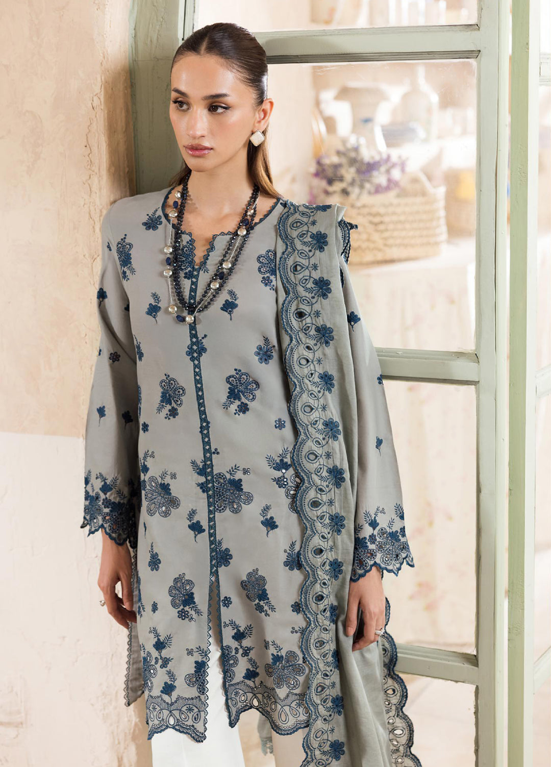 Nissa by Rajbari Unstitched Chikankari Embroidered Lawn 3 Piece Suit RB26UNCL D-10 - Summer Collection