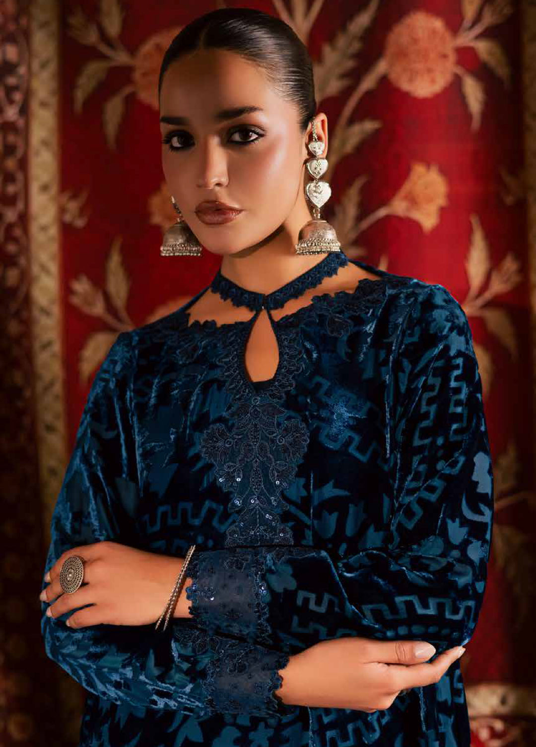 Ballerina by Nureh Unstitched Velvet Palachi Embroidered 3 Piece Suits NU25BV NU2-188 - Festive Collection