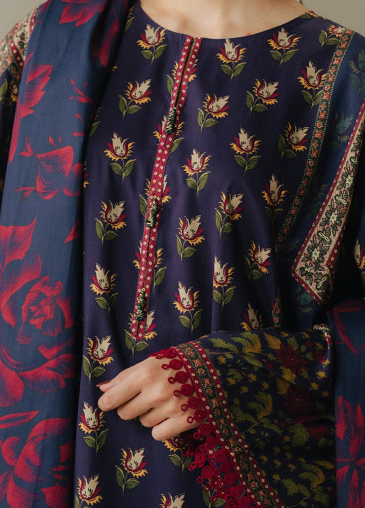 Coco by Zara Shahjahan Prints Unstitched Linen Suits 3 Piece CZS25PW Soft Current D-7B - Winter Collection