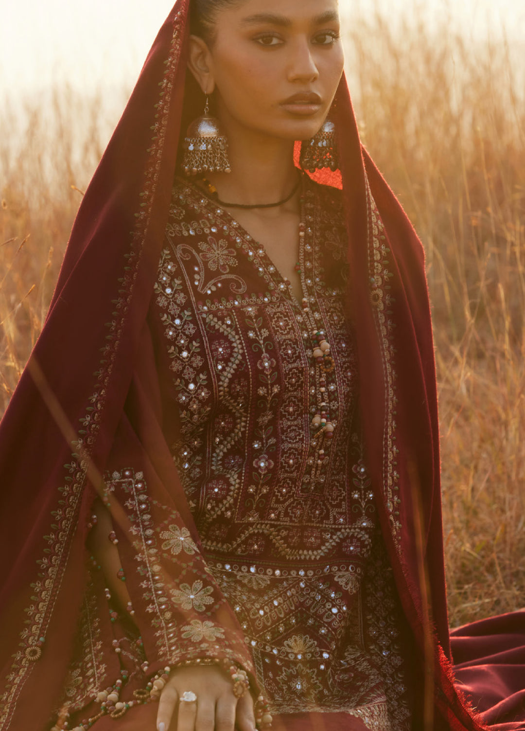 Zaha by Khadija Shah Unstitched Jacquard Embroidered Suits 3 Piece ZL25KW SASSI ZW25-12 - Winter Collection