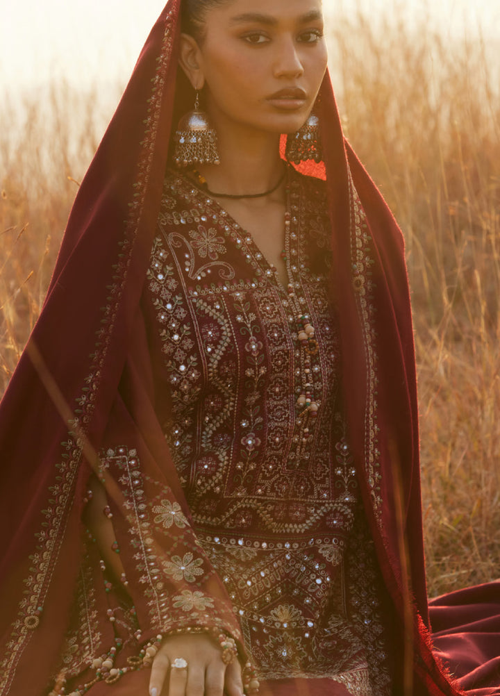 Zaha by Khadija Shah Unstitched Jacquard Embroidered Suits 3 Piece ZL25KW SASSI ZW25-12 - Winter Collection