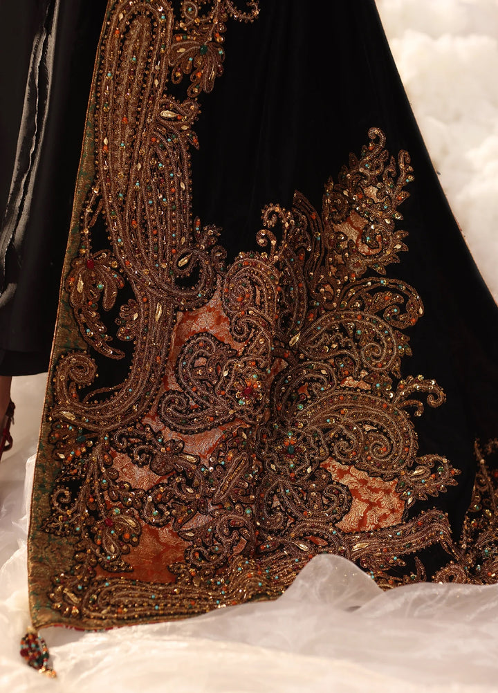 Mount Olypus by Musferah Saad Pret Embroidered Tissue Silk 3 Piece Midnight Eternel - Festive Collection