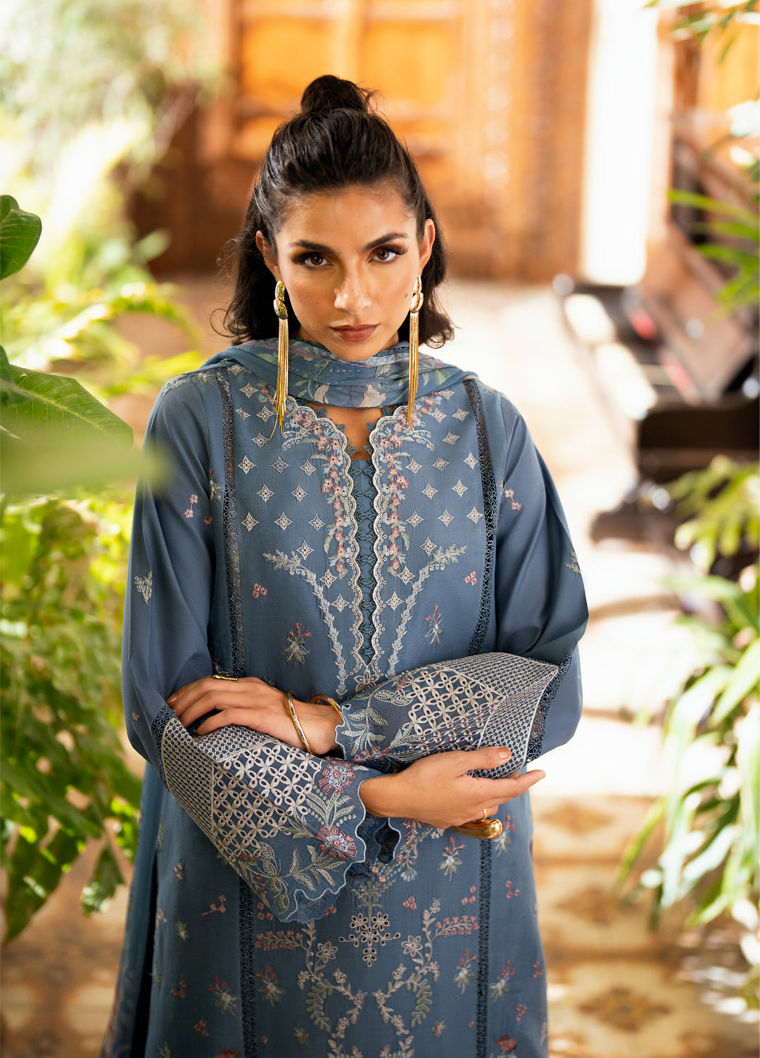 Florent Unstitched Embroidered Luxury Lawn 3 Piece Suit FL26FLL FZ-4B - Eid Collection
