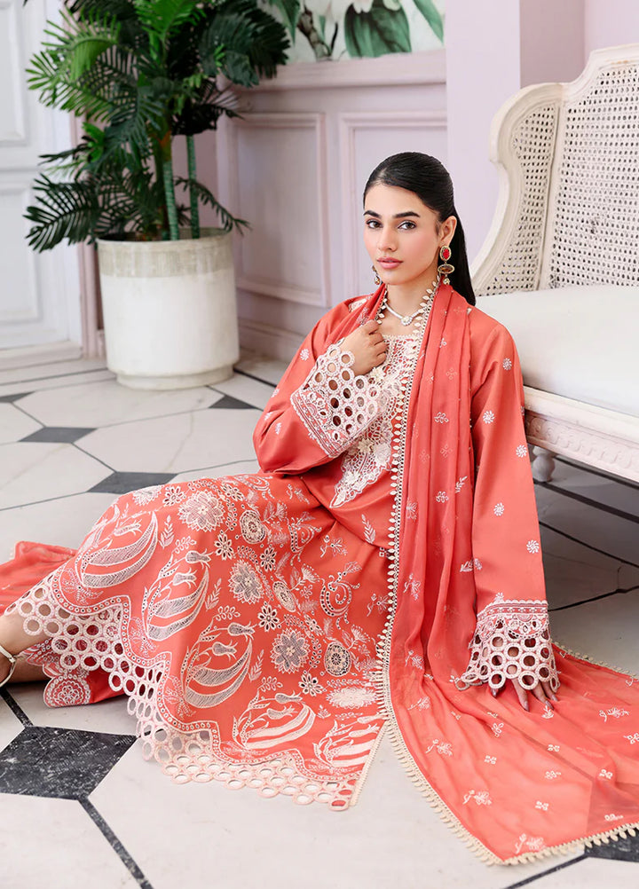 Veil of Summer by Roheenaz Unstitched Embroidered Luxury Lawn 3 Piece Suit RN26UVS 401 SOLEIL BLANC - Eid Collection