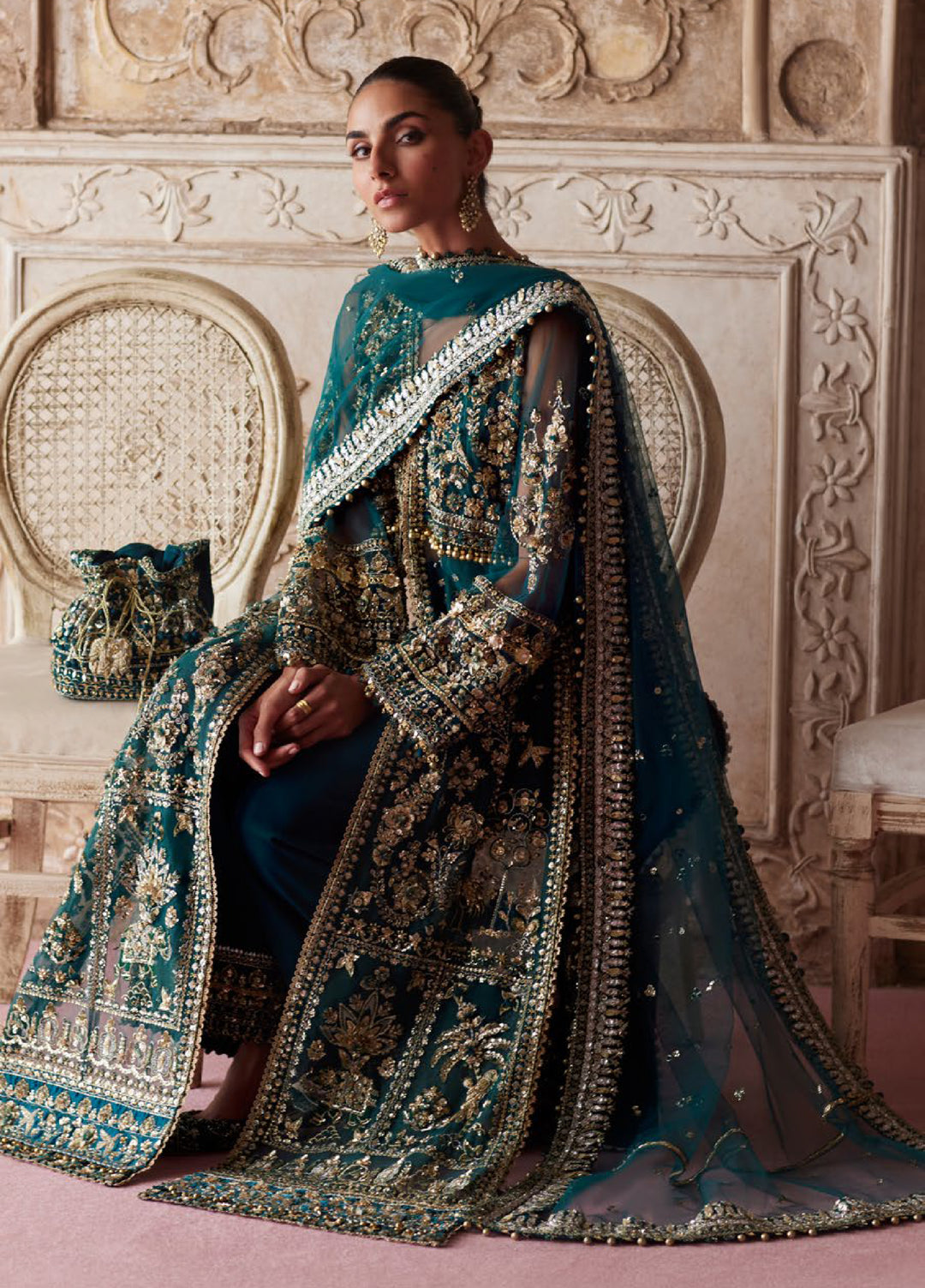 Zaha by Khadija Shah Gossamer Unstitched Embroidered Suits 3 Piece ZL25GF ZC25-05 - Festive Collection