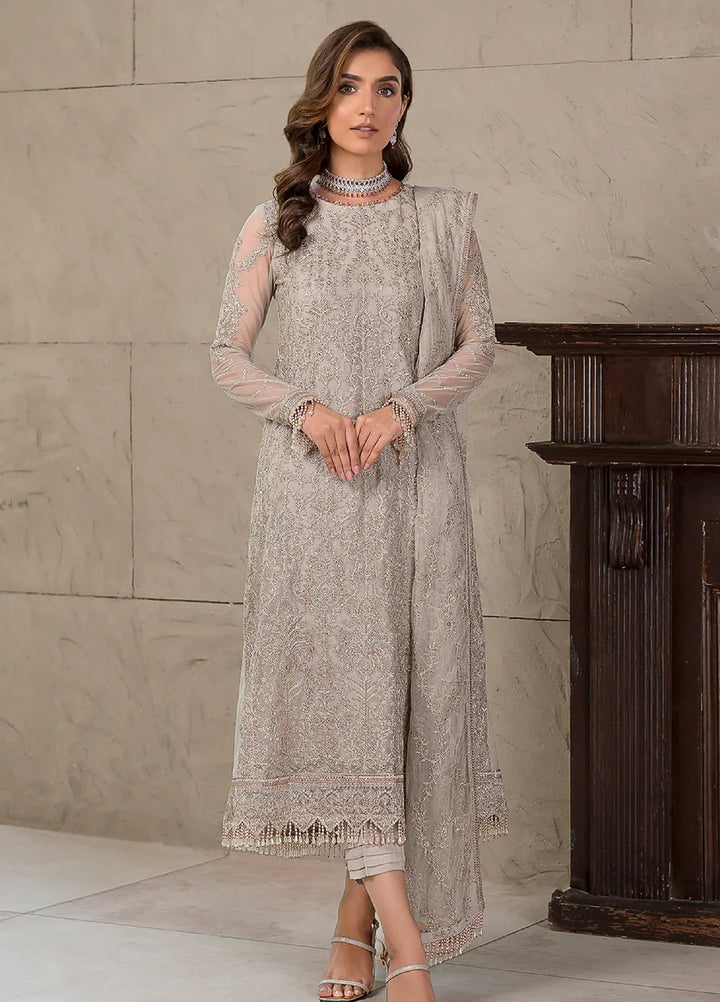 Zarif Unstitched Embroidered Net 3 Piece Suit ZR26UF Falak ZF-03-Cheryl - Festive Collection
