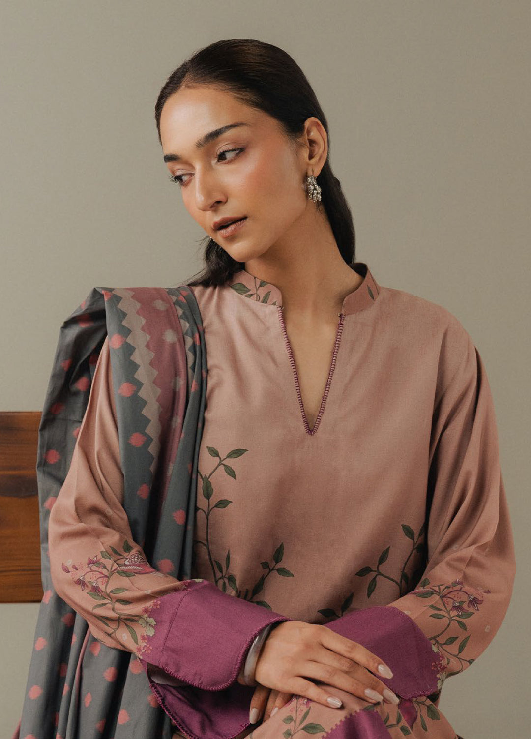 Coco by Zara Shahjahan Prints Unstitched Linen Suits 3 Piece CZS25PW Sienna Field D-4B - Winter Collection