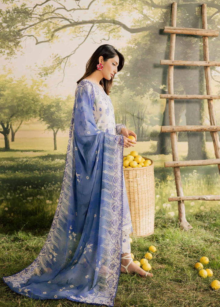 Bloom by Nureh Unstitched Embroidered Doria Lawn 3 Piece Suit NU26ULB BL-16 - Summer Collection