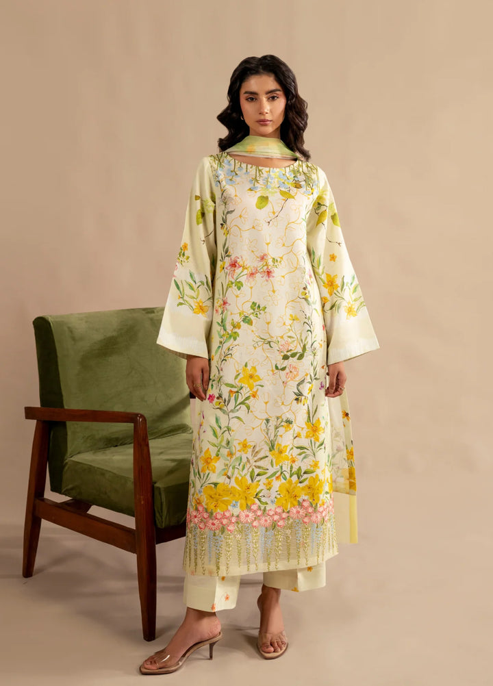 Meraki by Asifa and Nabeel Unstitched Embroidered Lawn 3 Pcs Suit AN26UM MSSL-01 Orchid - Summer
