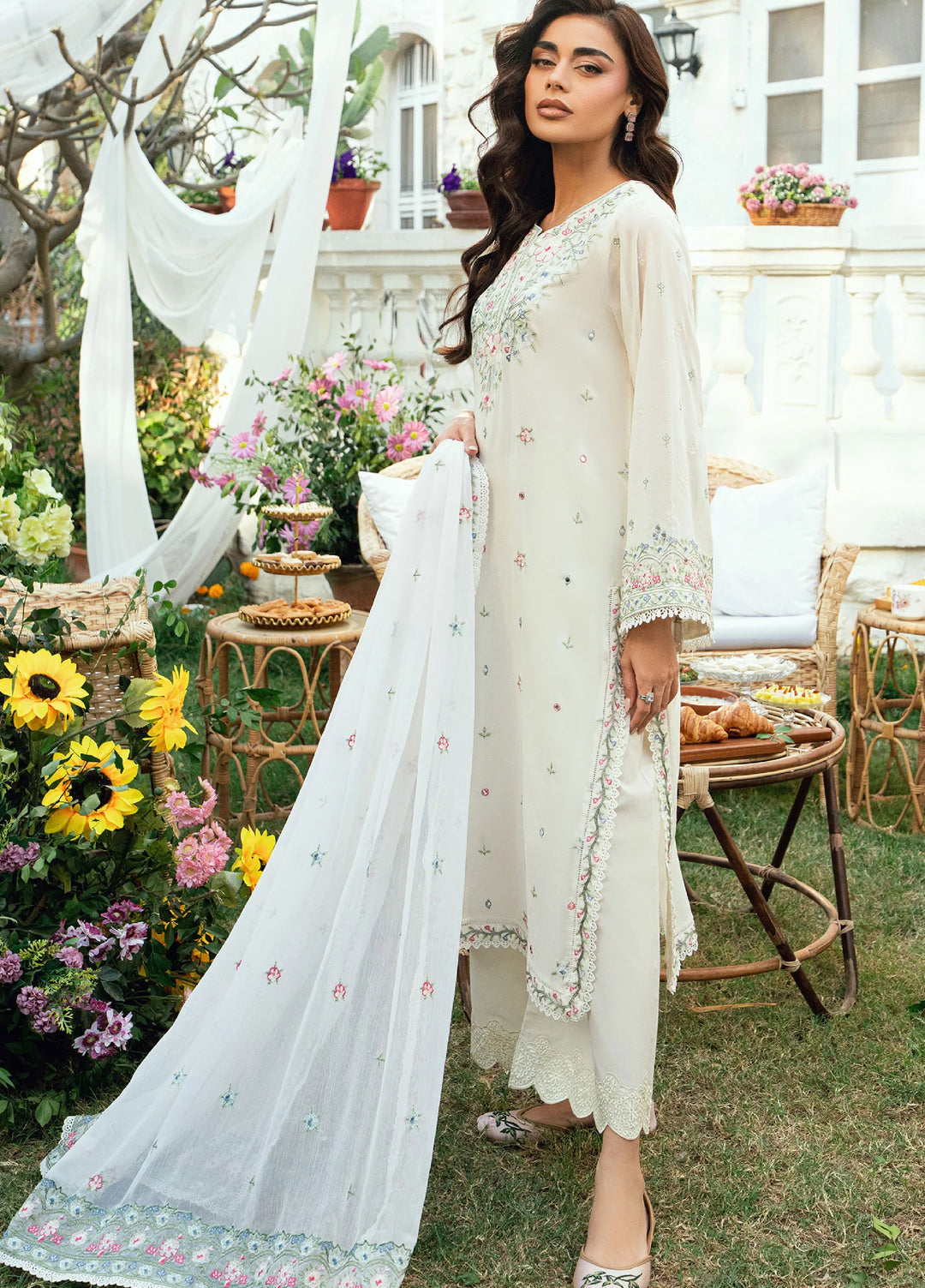 Lamhay by Dhanak Pret Swiss Voile 3 Piece DHN26PSV DC-2584 - Summer Collection