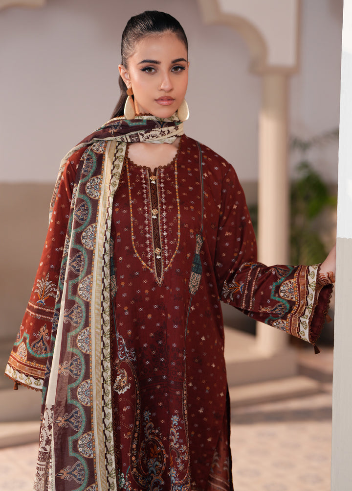 Regalia Textile Unstitched Printed Jacquard Lawn 3 Piece Suit RG26PUJL D-8 - Summer Collection