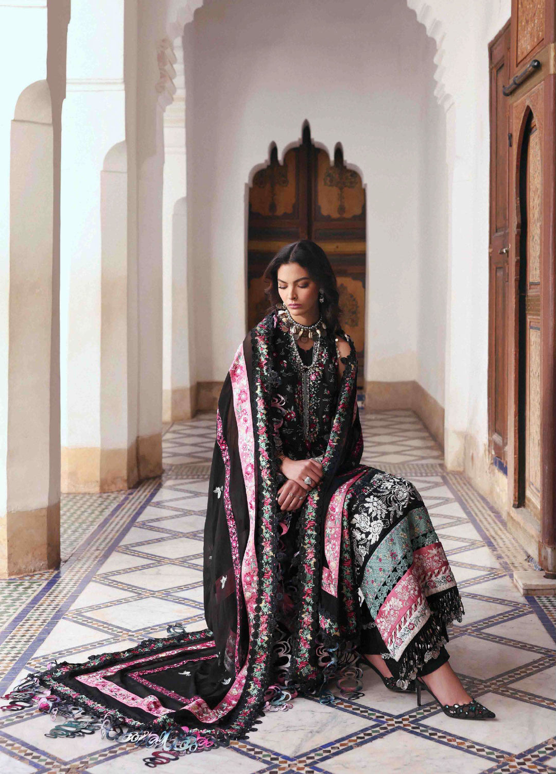 Reine by Republic Womenswear Unstitched Embroidered Luxury Lawn 3 Piece Suit RW26UTL D-03B - Eid Collection