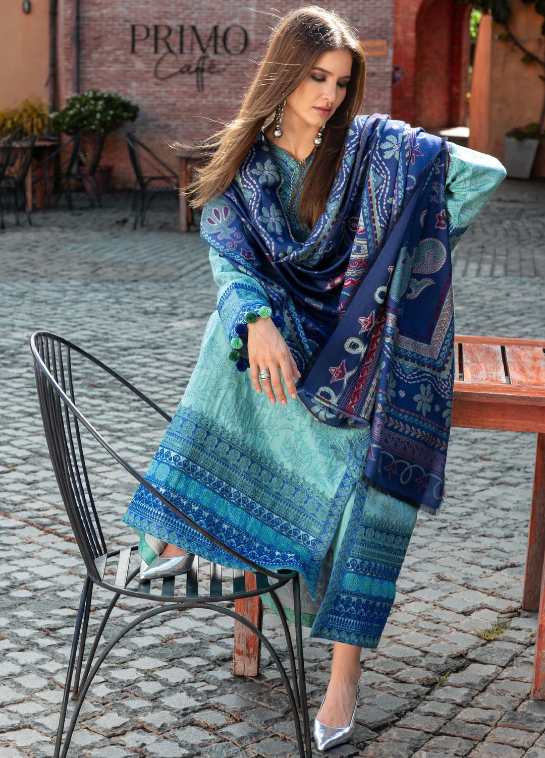 Mushq Broadway Under the Tuscan Sun Embroidered Viscose Suits Unstitched 3 Piece MQ25BT D-05 chianti Glow - Winter Collection