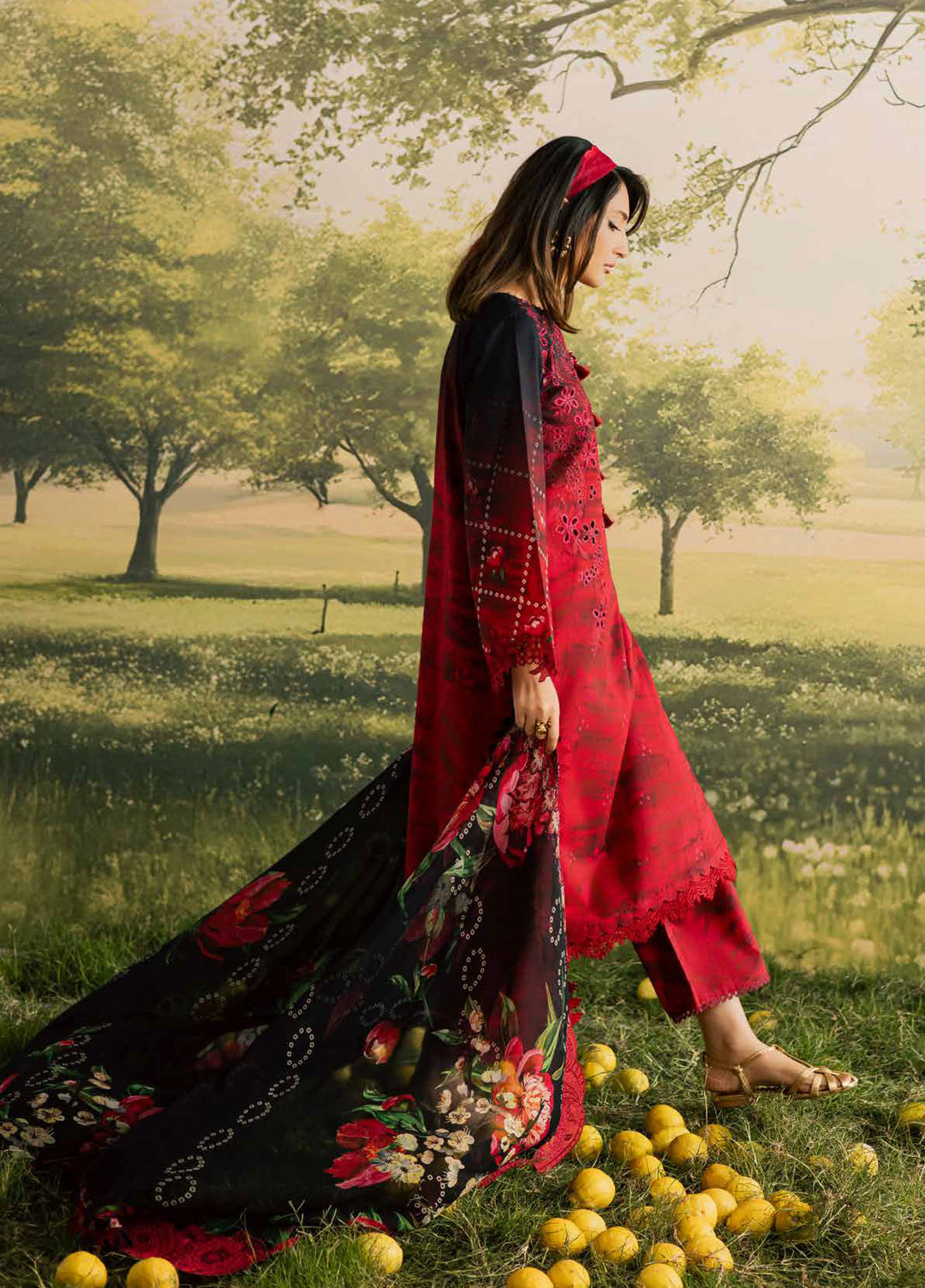 Bloom by Nureh Unstitched Embroidered Doria Lawn 3 Piece Suit NU26ULB BL-15 - Summer Collection