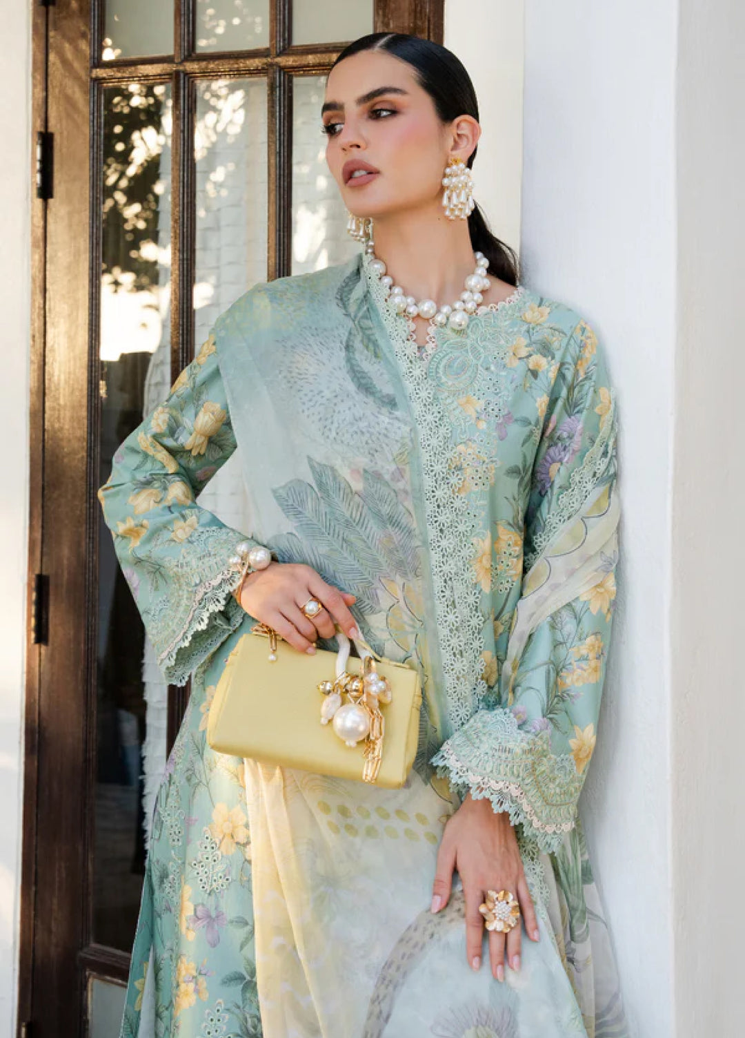 Shezlin Chikankari by Aabyaan Unstitched Embroidered Lawn 3 Piece Suit ABY26USC AZ-03 TIVARA - Summer Collection