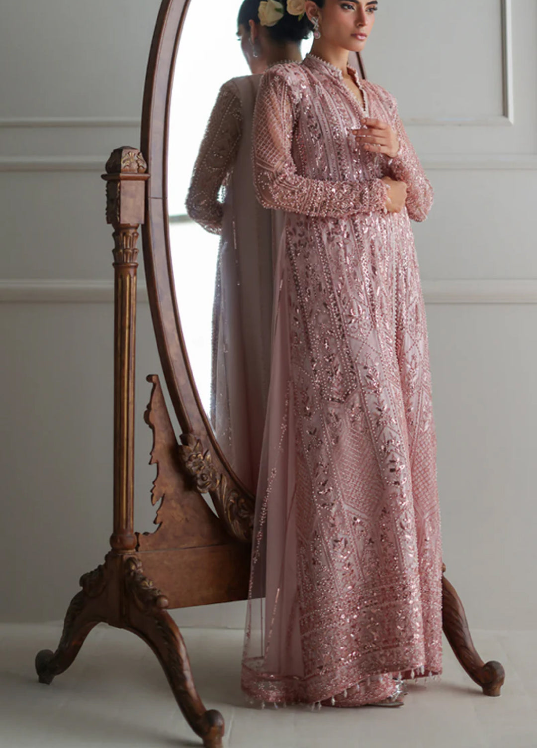 Threads And Motifs Women Pret Net Embroiderd Jacket With Trouser 1 Piece 9832.4 - Formals Collection