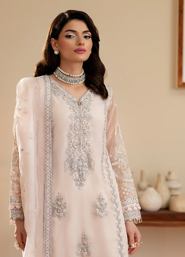 Yashfa Unstitched Hand Work Organza 4 Piece Suit SHANZA - Wedding Collection