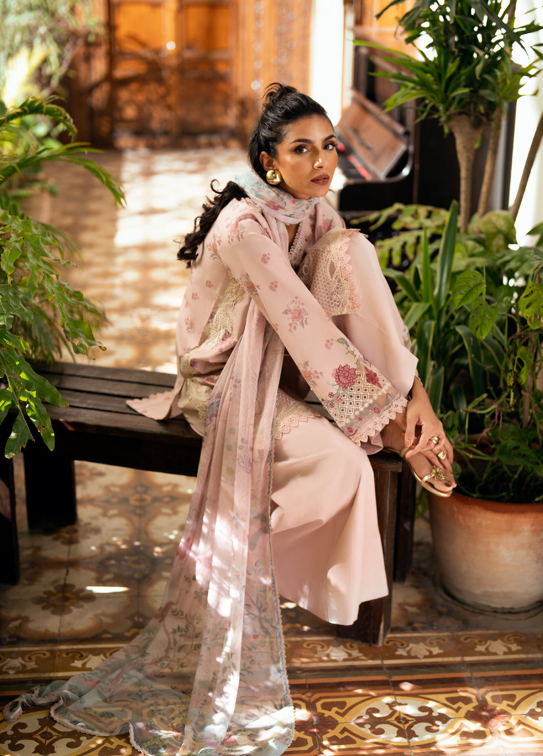 Florent Unstitched Embroidered Luxury Lawn 3 Piece Suit FL26FLL FZ-5B - Eid Collection